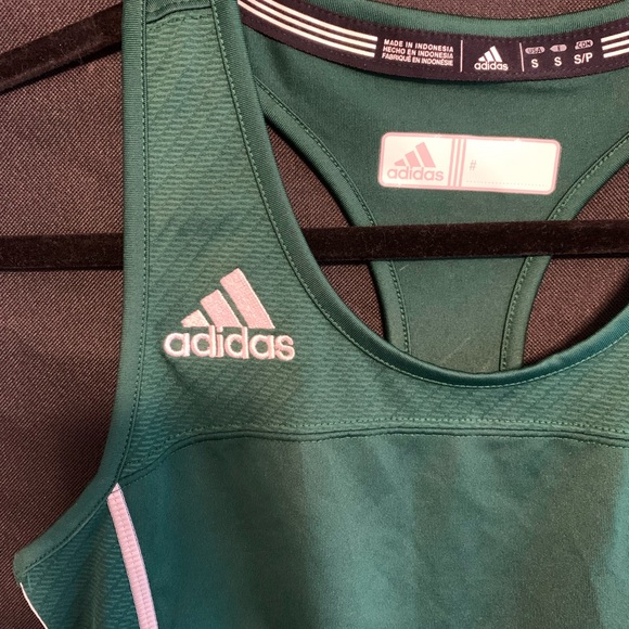 Adidas compression climacool running gym tank green MSRP $40 NWT small workout - Picture 3 of 5